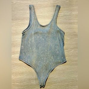 Blue Acid Washed Body Suit